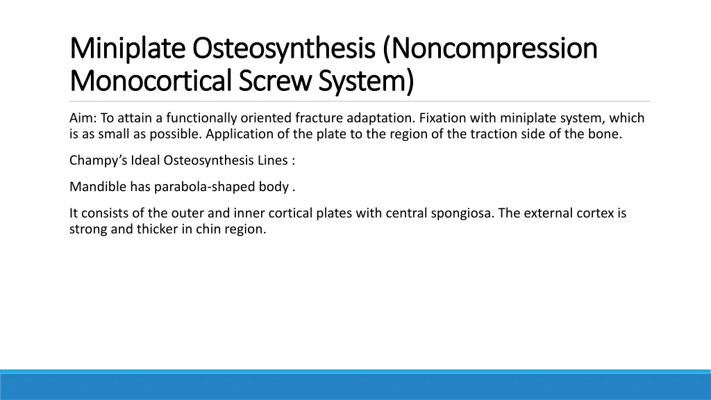 miniplate osteosynthesis miniplate osteosynthesis