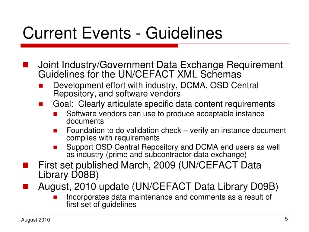 current events guidelines
