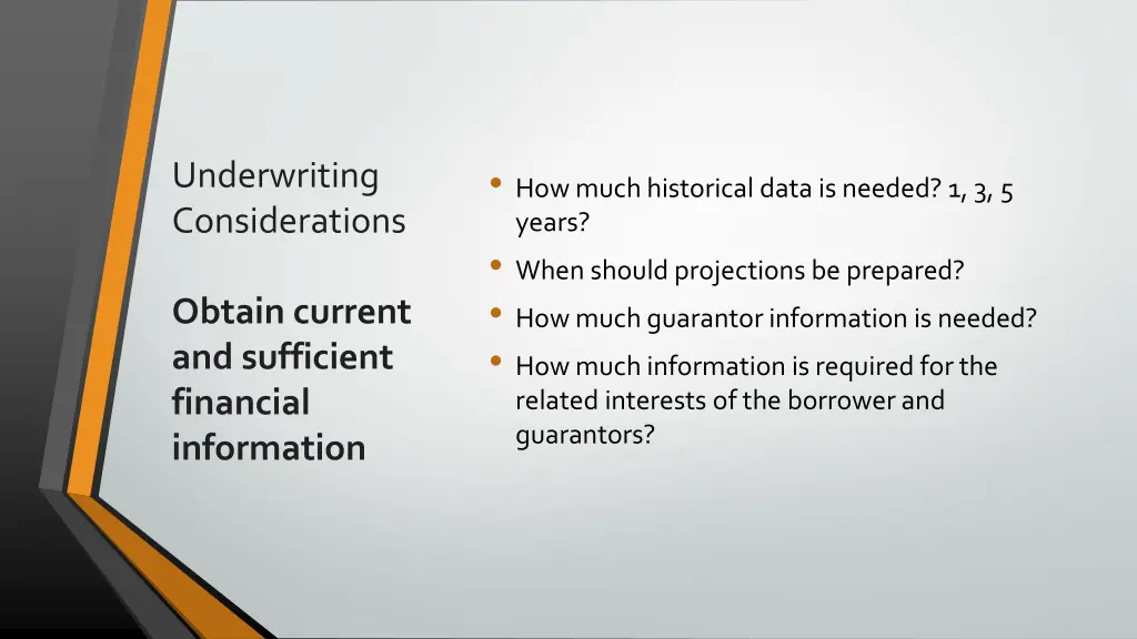 underwriting considerations 1