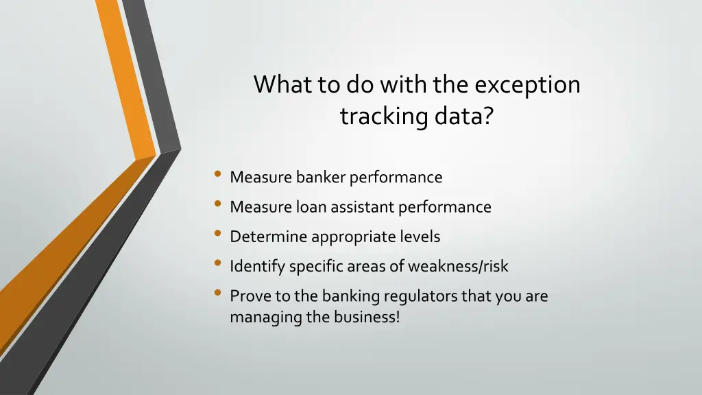 what to do with the exception tracking data