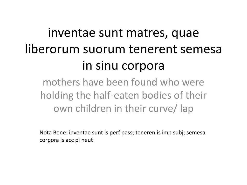 inventae sunt matres quae liberorum suorum