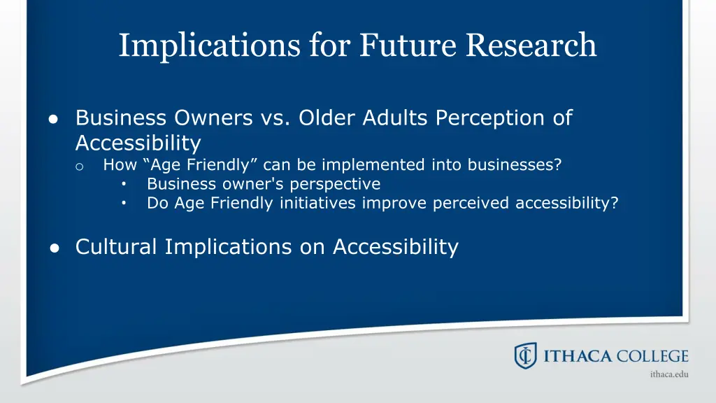 implications for future research