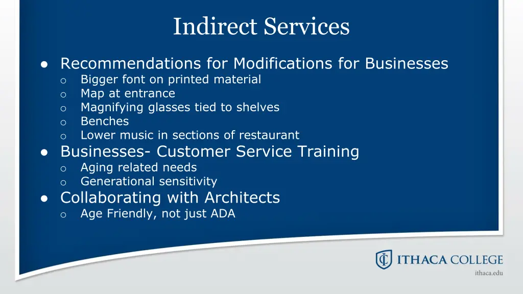 indirect services