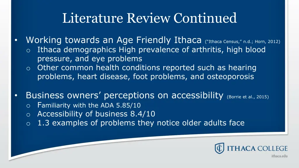 literature review continued