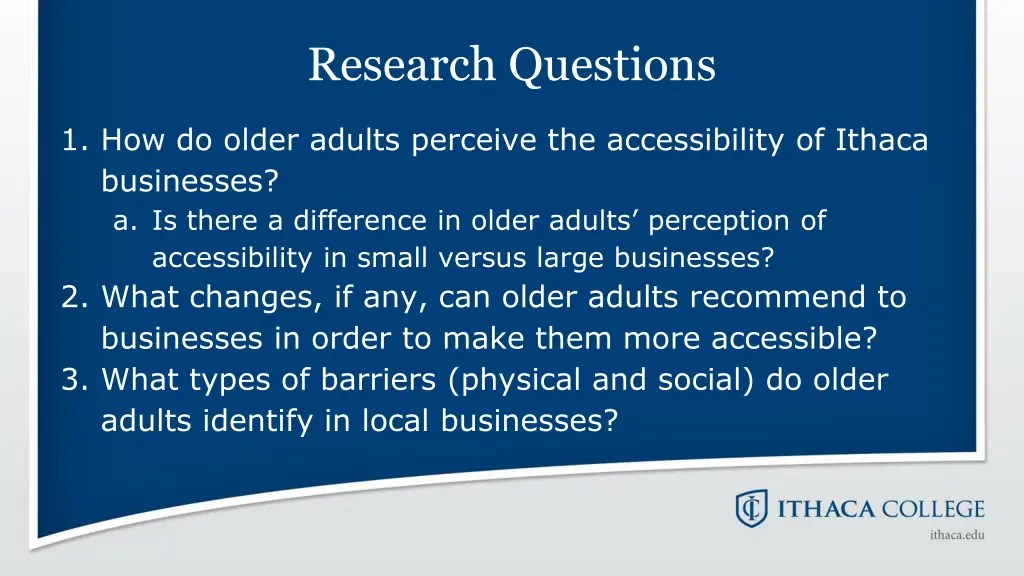 research questions