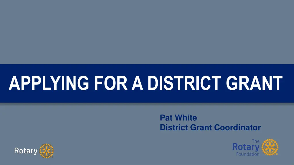 applying for a district grant