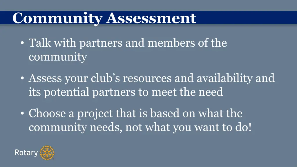 community assessment