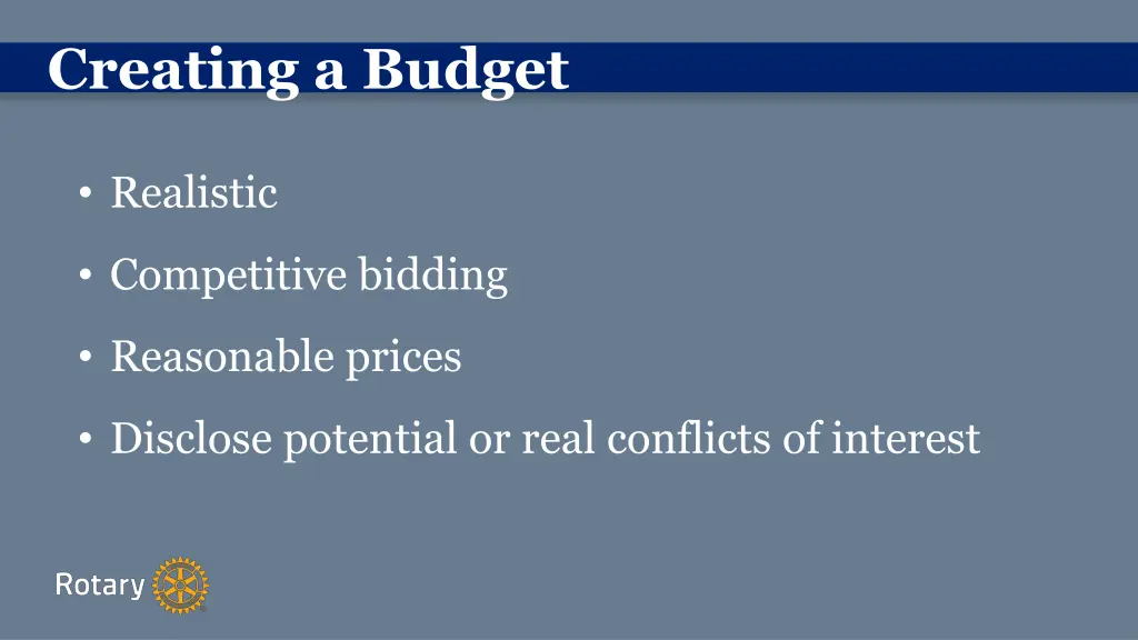 creating a budget