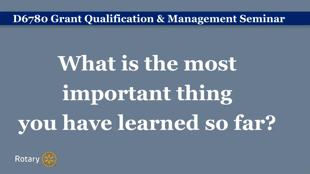 d6780 grant qualification management seminar