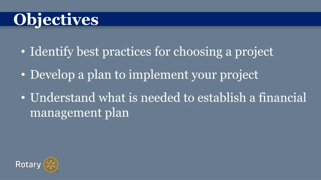 objectives