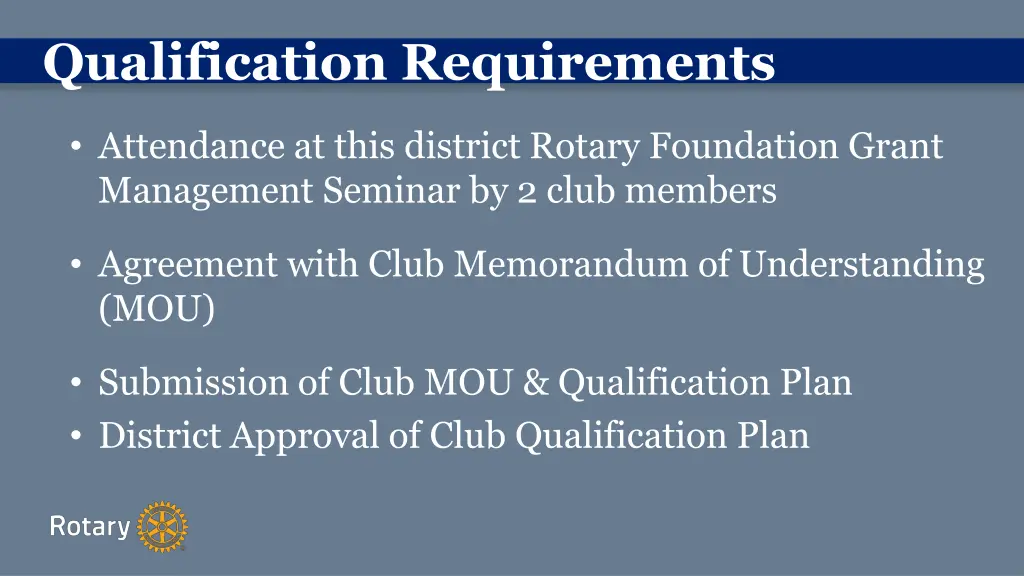 qualification requirements