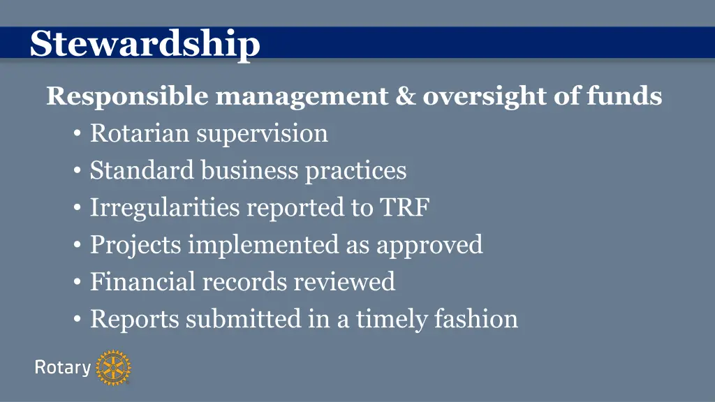 stewardship