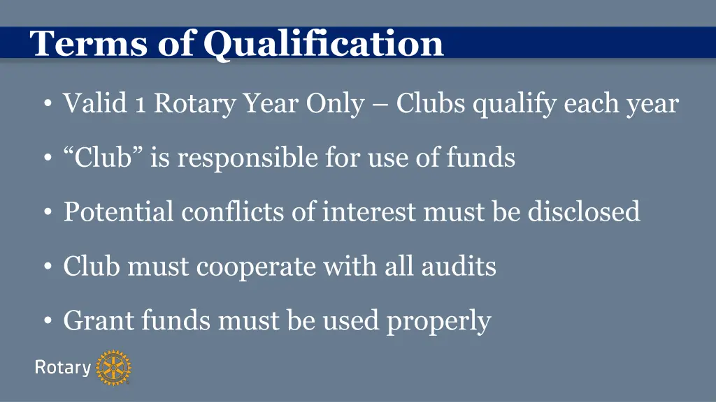terms of qualification