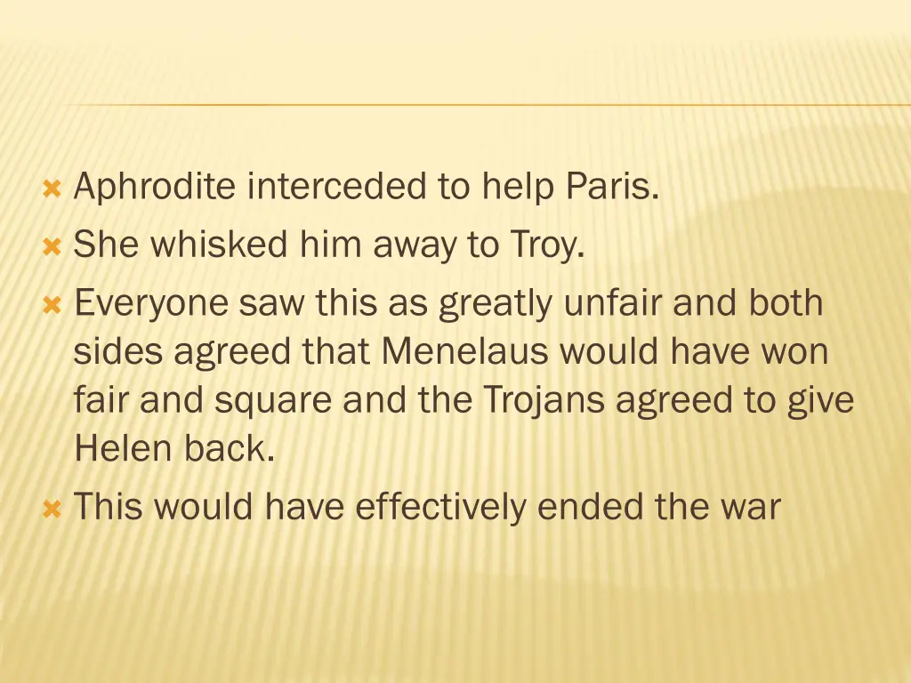 aphrodite interceded to help paris she whisked