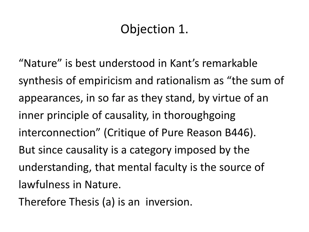 objection 1