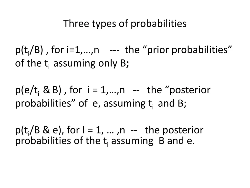 three types of probabilities
