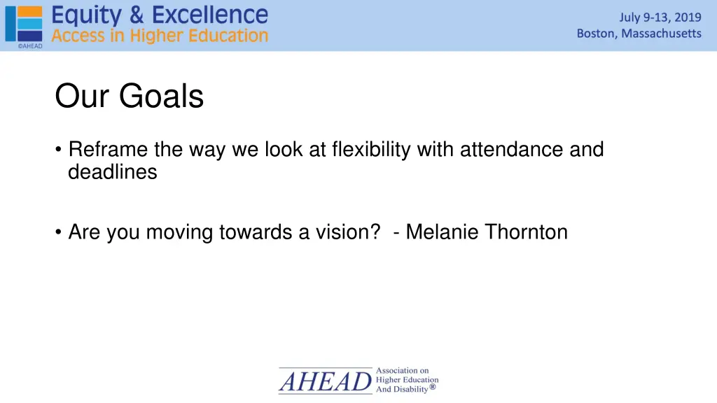 our goals