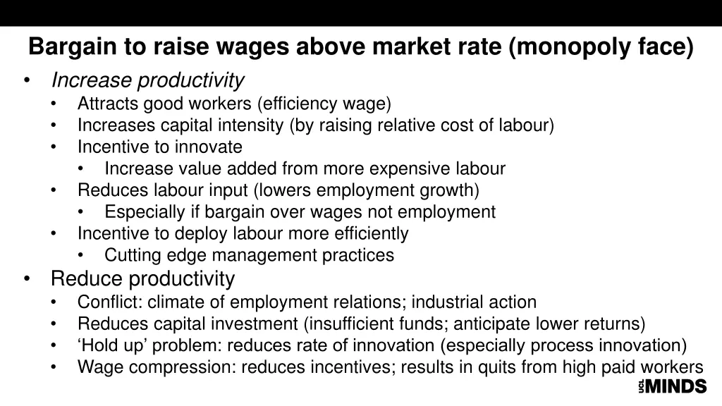 bargain to raise wages above market rate monopoly