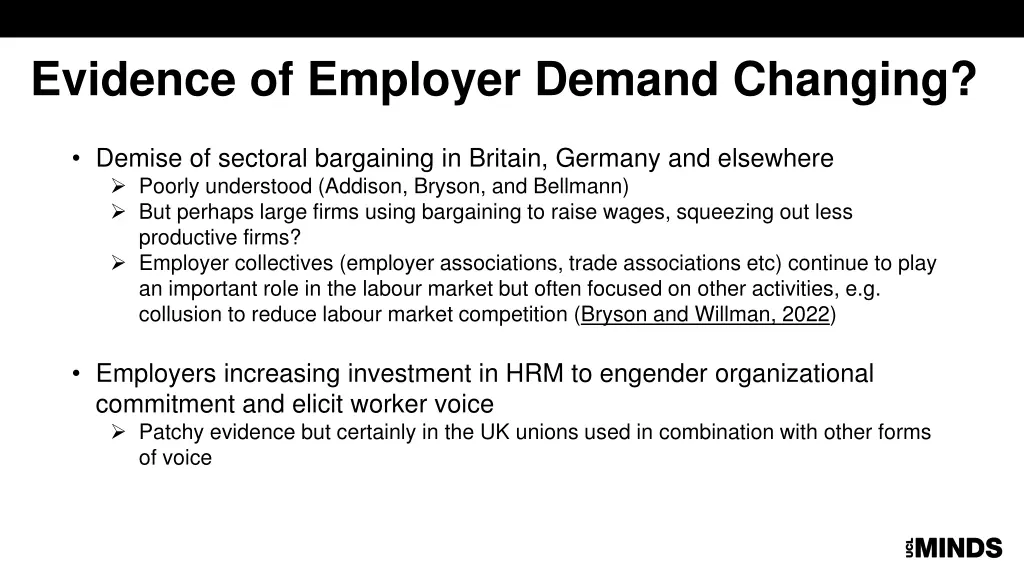 evidence of employer demand changing