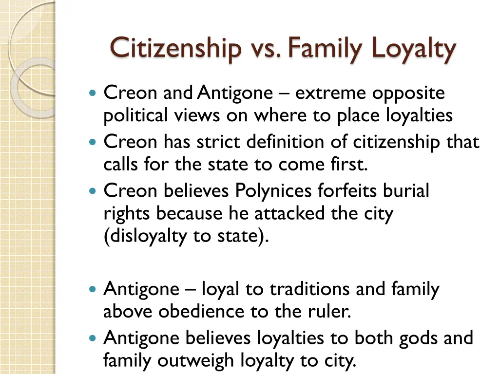 citizenship vs family loyalty