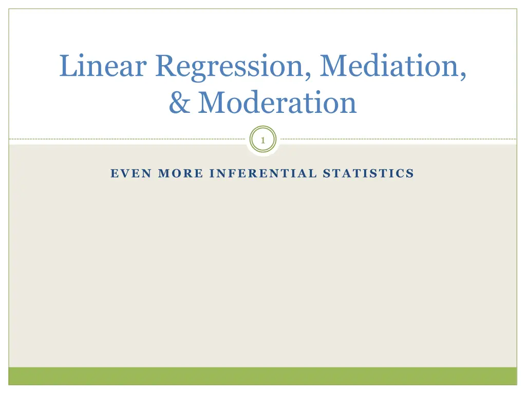 linear regression mediation moderation