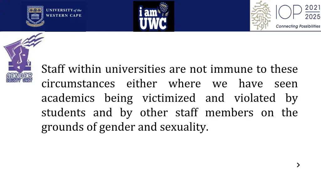 staff within universities are not immune to these