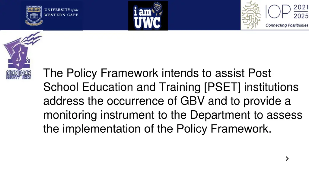 the policy framework intends to assist post