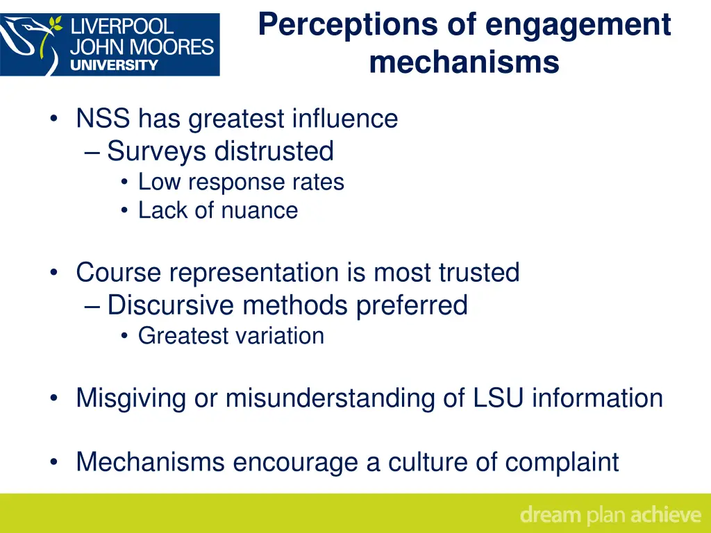 perceptions of engagement mechanisms