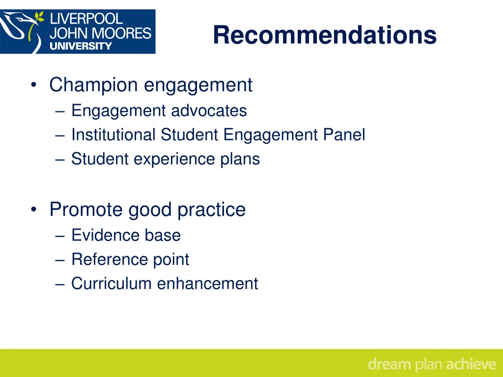 recommendations 1