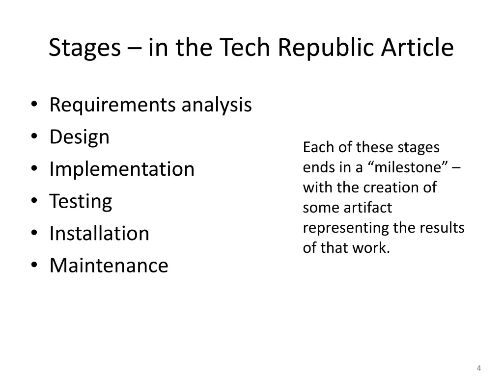 stages in the tech republic article
