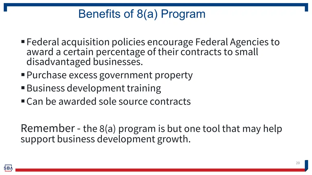 benefits of 8 a program