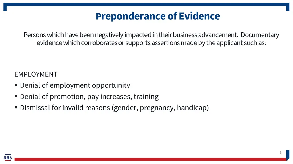 p reponderance of evidence