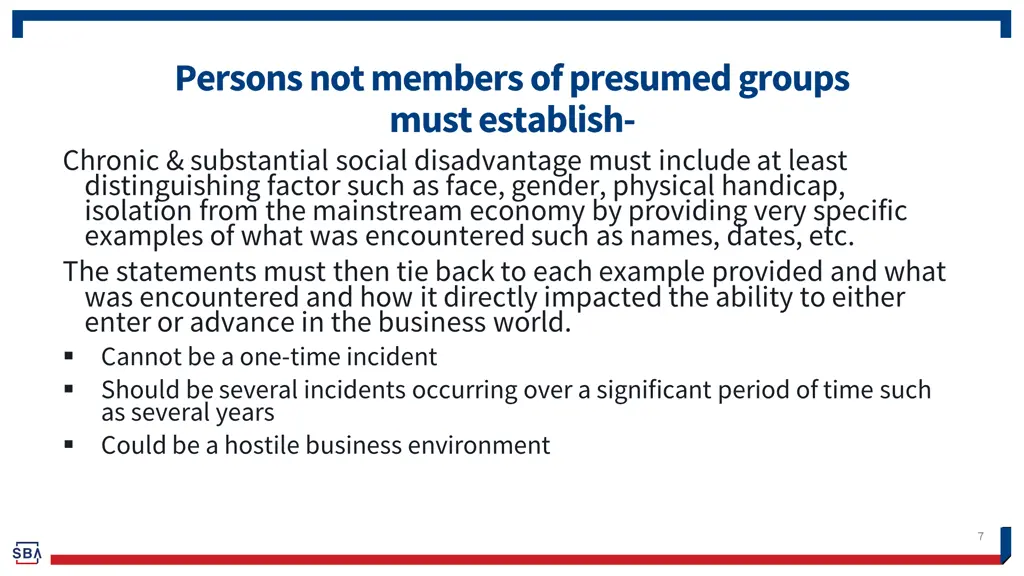 persons not members of presumed groups must