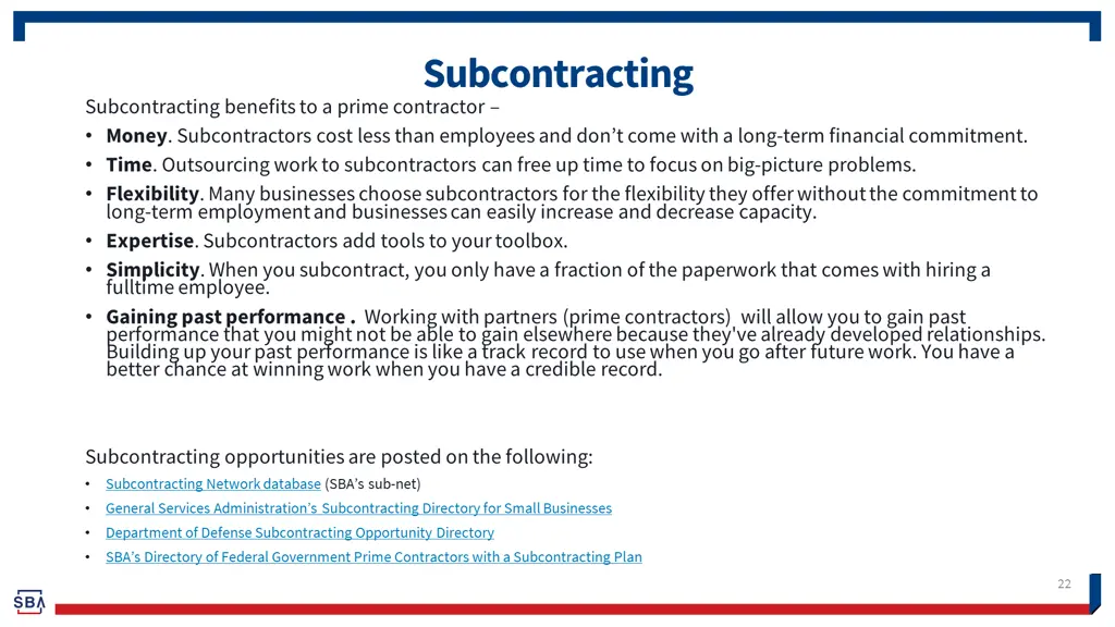 subcontracting