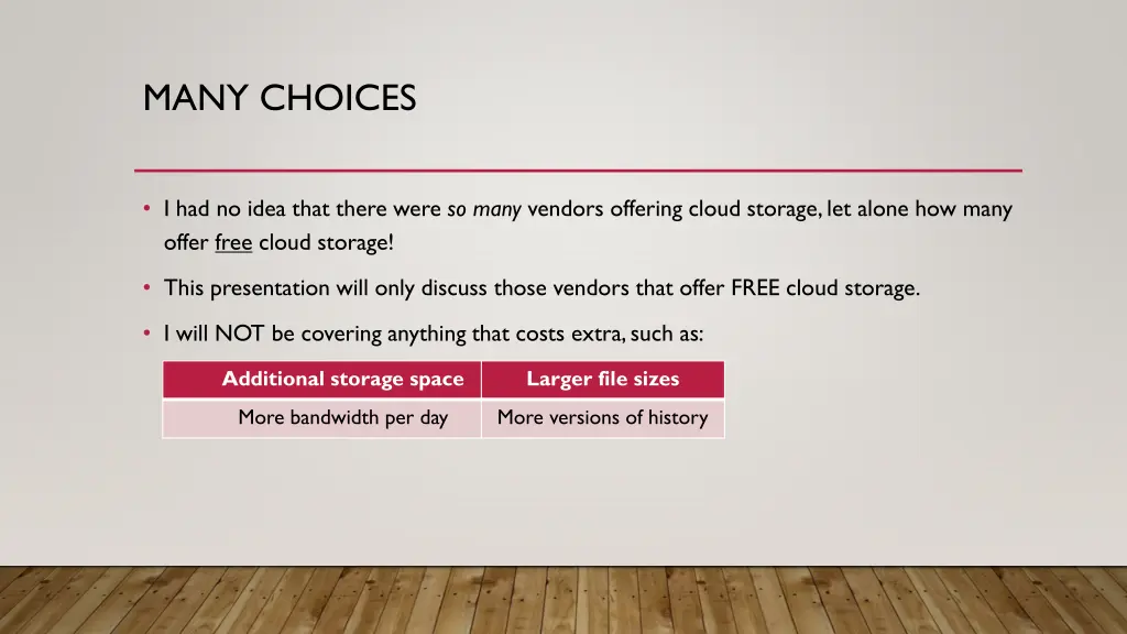 many choices