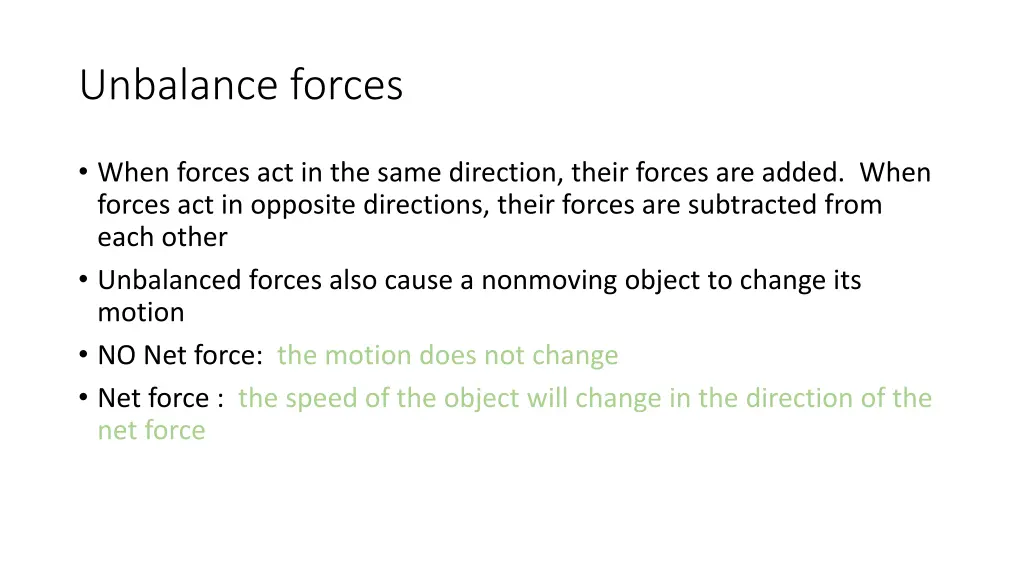 unbalance forces