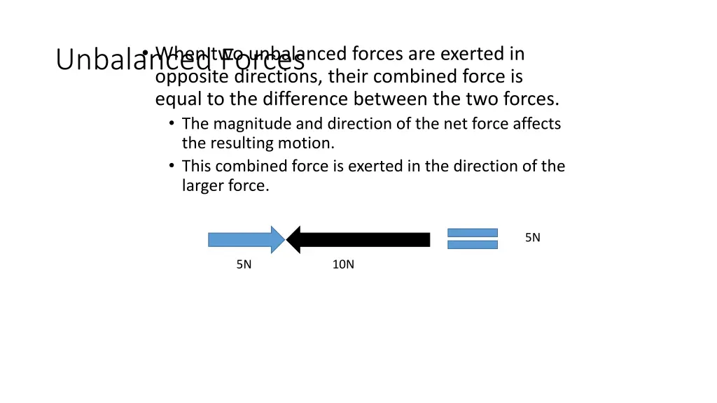 when two unbalanced forces are exerted in