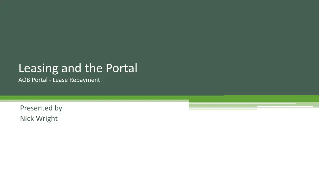 leasing and the portal aob portal lease repayment