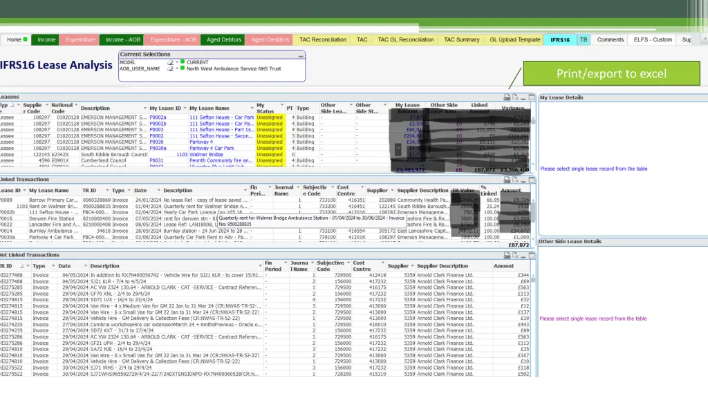 print export to excel