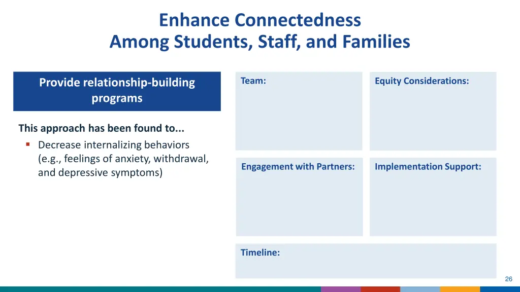 enhance connectedness among students staff