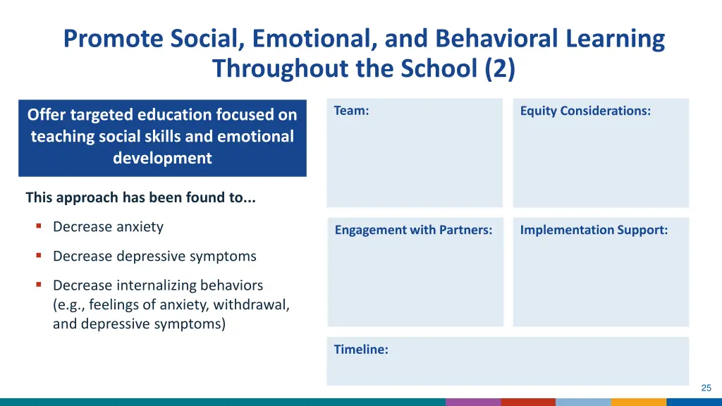 promote social emotional and behavioral learning 1
