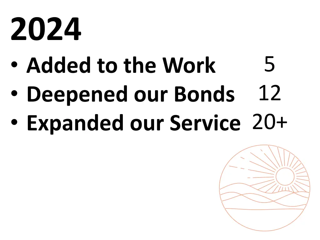 2024 added to the work deepened our bonds