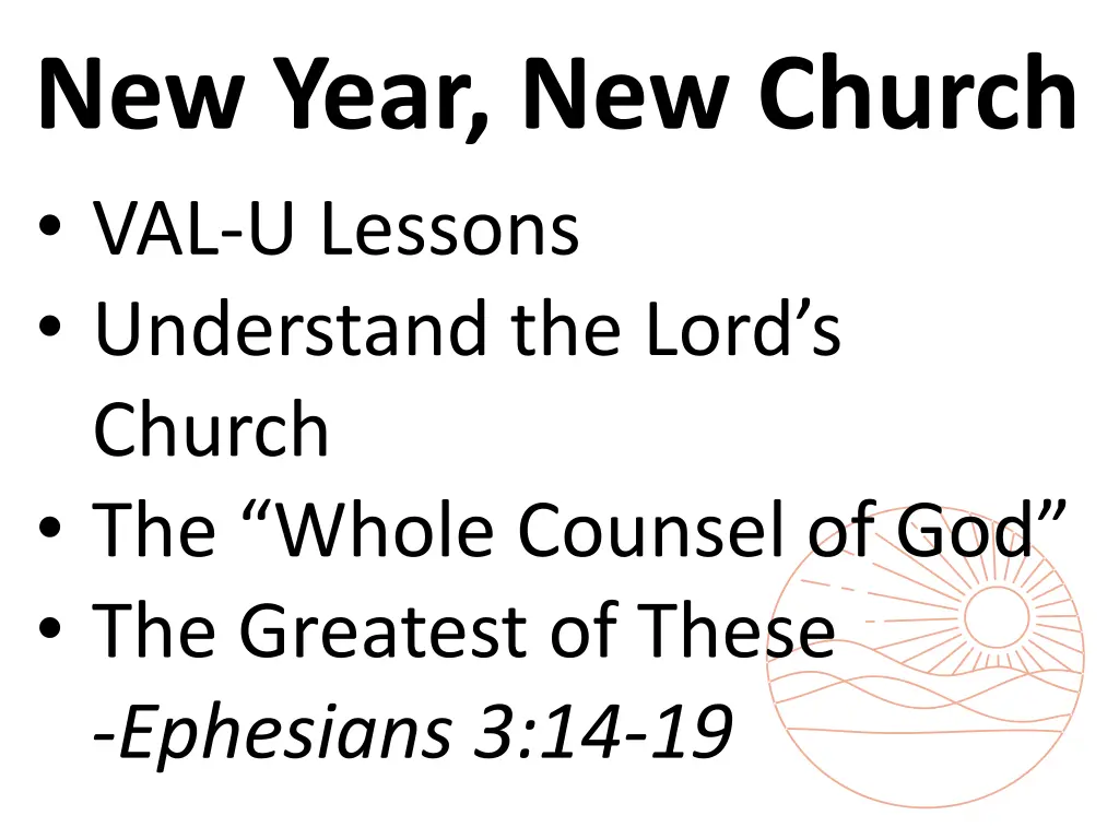 new year new church val u lessons understand
