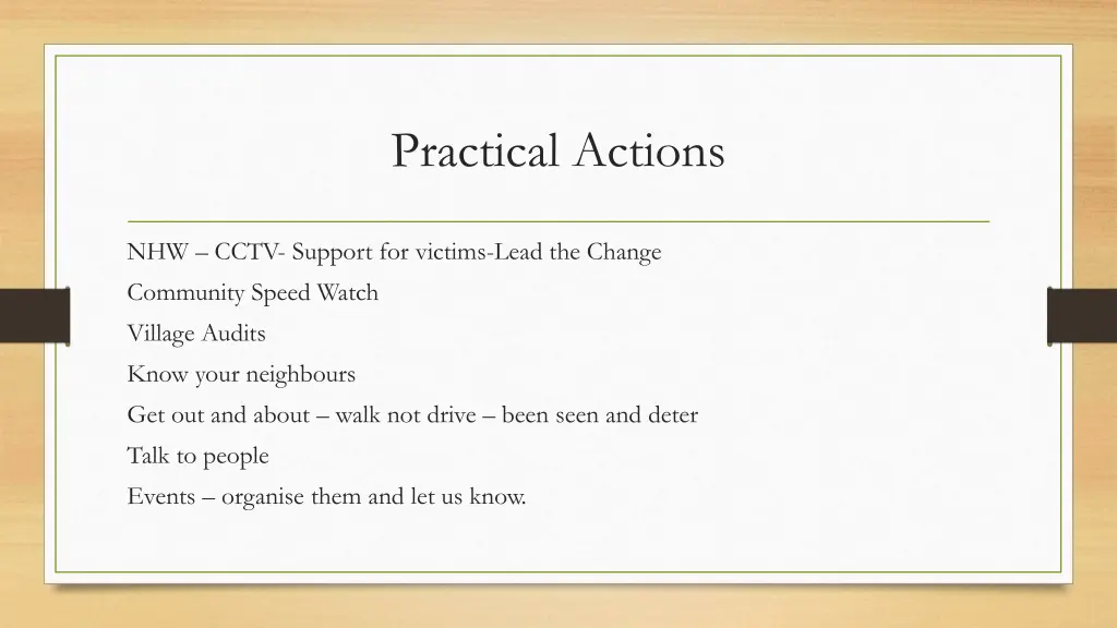 practical actions