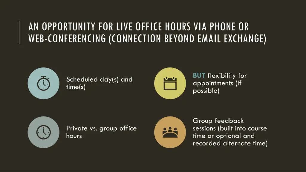 an opportunity for live office hours via phone