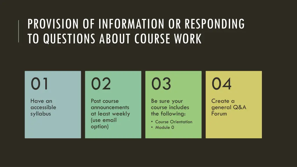 provision of information or responding
