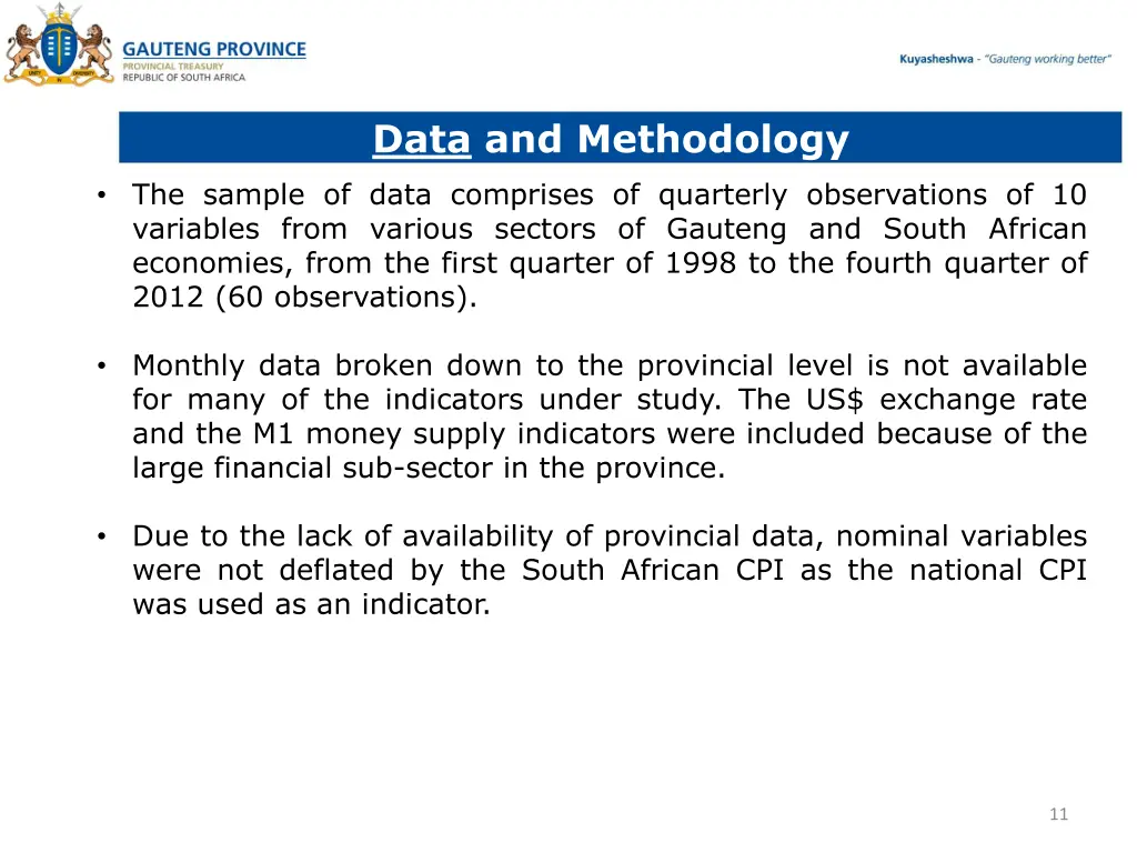 data and methodology