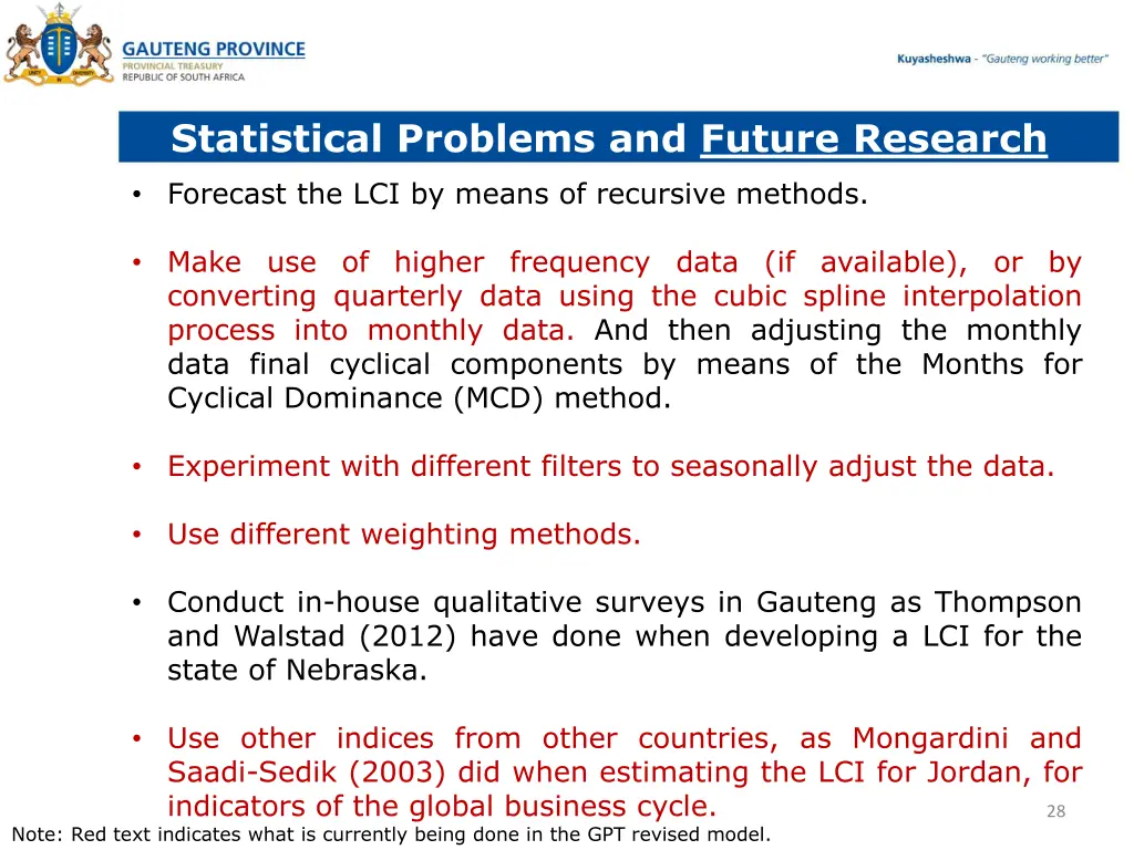 statistical problems and future research 1
