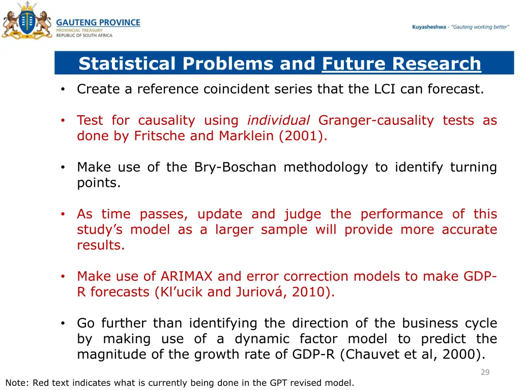 statistical problems and future research 2