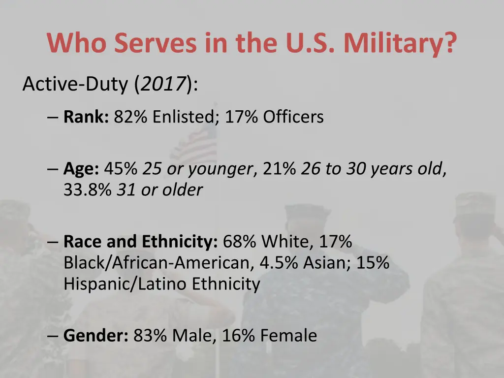 who serves in the u s military 1